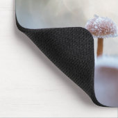 キノコ凍ってい自然写真 マウスパッド (コーナー)