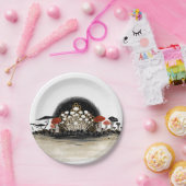 キノコ収穫ライン紙プレート – 円 ペーパープレート (パーティー)