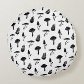 キノコ収穫月枕 – 円 ラウンドクッション (裏面)