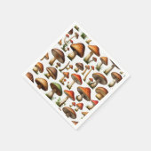 キノコ収集パターンデザイン スタンダードカクテルナプキン (角)