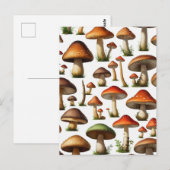 キノコ収集パターンデザイン ポストカード (正面/裏面)