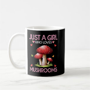 キノコ好き女性ギフトJust A Girl Who Loves Mu コーヒーマグカップ