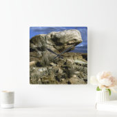 キノコ岩 スクエア壁時計 (ホーム)