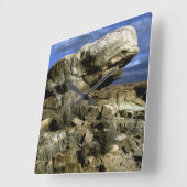 キノコ岩 スクエア壁時計 (傾斜)