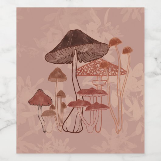 キノコ愛 ワインラベル (シングルラベル)