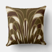 キノコ抽象芸術-アールデコ – カタイル#2 クッション (裏面)