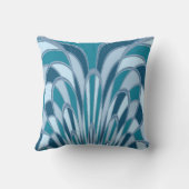 キノコ抽象芸術-アールデコ – シーブルー クッション (裏面)