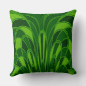 キノコ抽象芸術-アールデコ – ジャングル クッション (裏面)