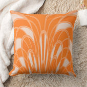 キノコ抽象芸術-アールデコ – タンジェリン クッション (ブランケット)