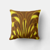 キノコ抽象芸術-アールデコ – 琥珀 クッション (裏面)