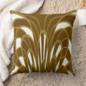 キノコ抽象芸術-アールデコ – 秋 クッション (ブランケット)