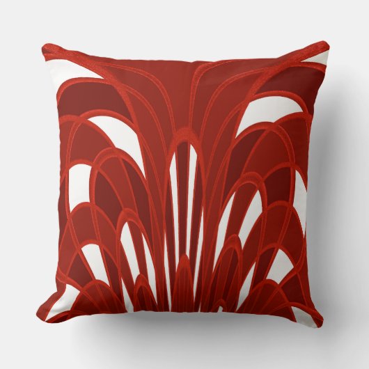 キノコ抽象芸術-アールデコ-(鳥)ショウジョウコウカンチョウ クッション (正面)