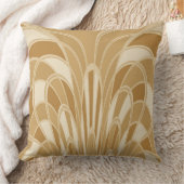 キノコ抽象芸術-アールデコ- Beige クッション (ブランケット)