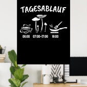 キノコ採集機の時刻表 ポスター (ホームオフィス)