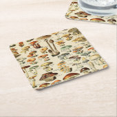 キノコ採集  スクエアペーパーコースター (アングル)