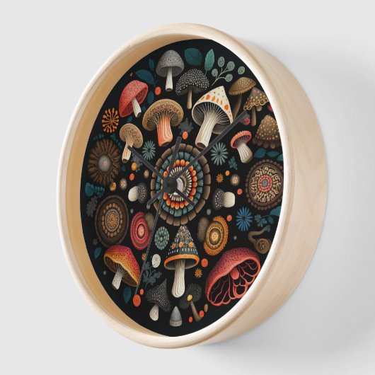 キノコ時計 壁時計 (傾斜)
