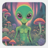 キノコ林のエイリアン スクエアシール (正面)