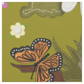 キノコ林の格言 ファブリック (クローズアップ)