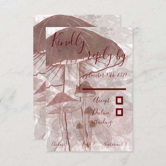 キノコ林 出欠カード (正面/裏面)