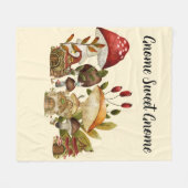 キノコ格言魅力化 フリースブランケット (正面(横))