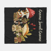 キノコ格言魅力化 フリースブランケット (正面(横))