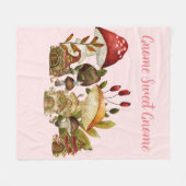 キノコ格言魅力化 フリースブランケット (正面(横))