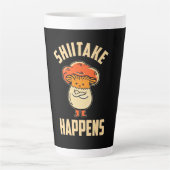 キノコ椎茸が起こる カフェラテマグ (正面)