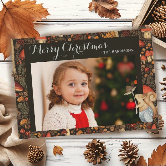 キノコ樹林動物の森のクリスマス シーズンカード