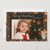 キノコ樹林動物の森のクリスマス シーズンカード (正面)