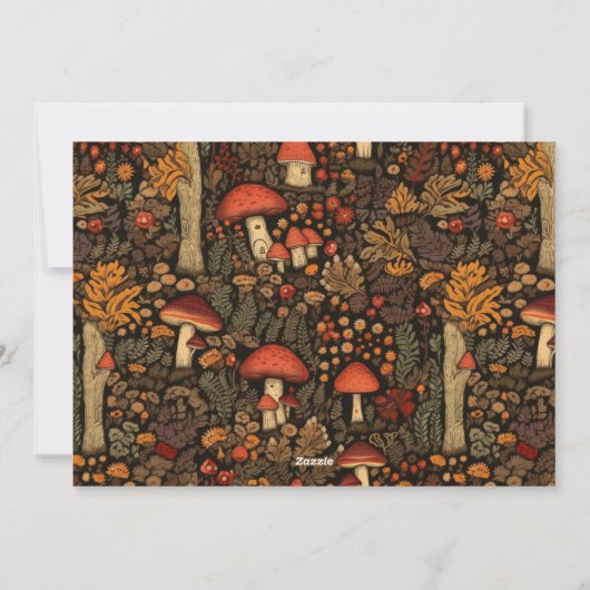 キノコ樹林動物の森のクリスマス シーズンカード (裏面)