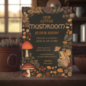 キノコ樹林動物の森の赤ちゃんシャワー 招待状