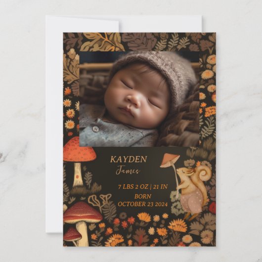 キノコ樹林動物の森ベビー発表 シーズンカード (正面)