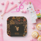 キノコ樹林動物の赤ちゃんシャワー ペーパープレート (パーティー)