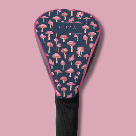 キノコ水彩柄ゴルフタオル ゴルフヘッドカバー