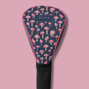 キノコ水彩柄ゴルフタオル ゴルフヘッドカバー