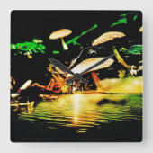 キノコ湖 スクエア壁時計 (正面)