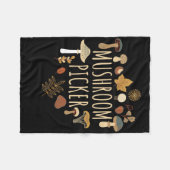 キノコ狩りキノコのピッカー フリースブランケット (正面(横))