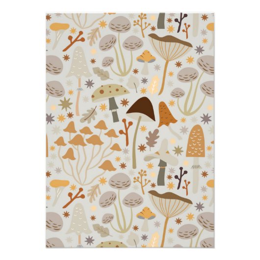 キノコ狩りミッドセンチュリーキノコ フォトプリント            (正面)