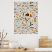 キノコ狩りミッドセンチュリーキノコ ポスター (キッチン)