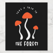 キノコ狩り人が森に行く ワインラベル (シングルラベル)