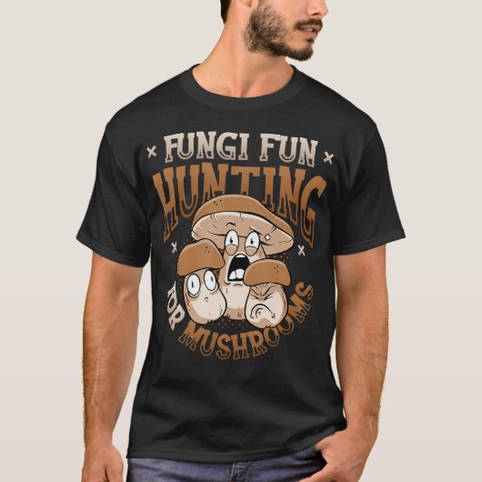 キノコ狩り楽しみ - キノコ Tシャツ (正面)