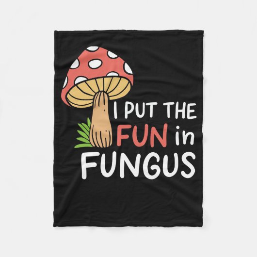 キノコ狩り私は真菌におもしろいを入れる フリースブランケット (正面)