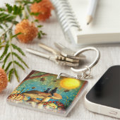 キノコ猫 キーホルダー (正面右)