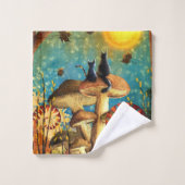 キノコ猫 バスタオルセット (ウォッシュタオル)