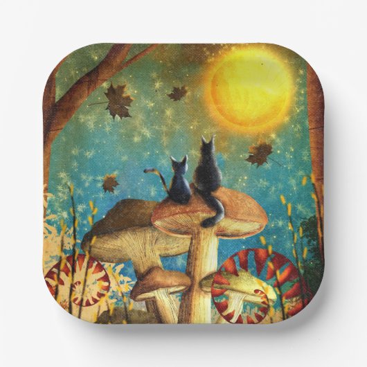 キノコ猫 ペーパープレート (正面)