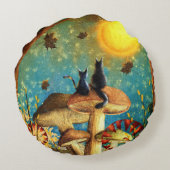 キノコ猫 ラウンドクッション (裏面)