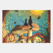 キノコ猫 ラッピングペーパーシート (正面3)