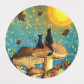 キノコ猫 ラベル (デザイン2)