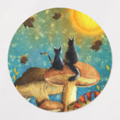 キノコ猫 ラベル (デザイン1)