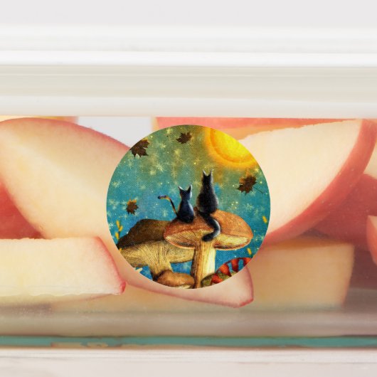 キノコ猫 ラベル (貼付)